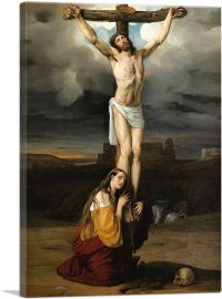 Penitent Magdalene At Foot Of The Cross 1832-1-Panel-12x8x.75 Thick
