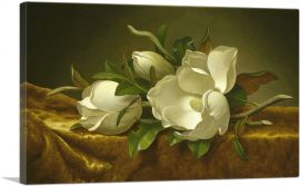Magnolias on Gold Velvet Cloth 1890-1-Panel-40x26x1.5 Thick