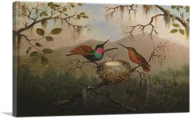 Two Hummingbirds at a Nest 1863-1-Panel-26x18x1.5 Thick