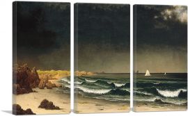 Approaching Storm Beach Near Newport 1862-3-Panels-90x60x1.5 Thick