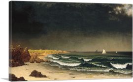 Approaching Storm Beach Near Newport 1862-1-Panel-26x18x1.5 Thick