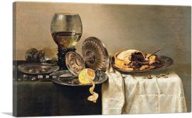 Still Life With Fuit Pie Various Objects 1634-1-Panel-12x8x.75 Thick