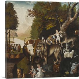 The Peaceable Kingdom with the Leopard of Serenity-1-Panel-12x12x1.5 Thick