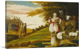 A Peaceable Kingdom with Quakers Bearing Banners 1829-1-Panel-60x40x1.5 Thick