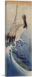 Crane in Waves 1835-1-Panel-36x12x1.5 Thick