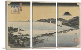 Eight Views of Omi - Evening Glow at Seta-3-Panels-90x60x1.5 Thick