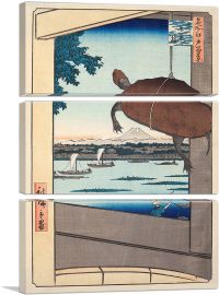 Mannen Bridge - Fukagawa 1857-3-Panels-60x40x1.5 Thick
