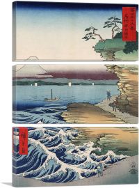 The Hota Coast in Awa Province 1858-3-Panels-60x40x1.5 Thick