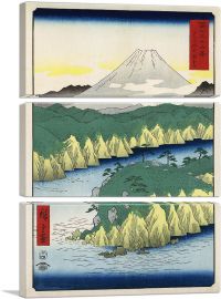The lake in Hakone 1858-3-Panels-60x40x1.5 Thick