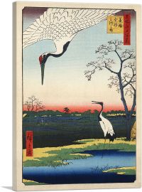 Two Red-Crowned Cranes 1857-1-Panel-40x26x1.5 Thick