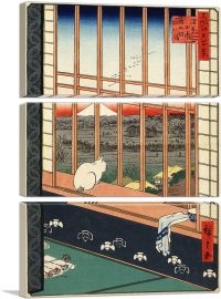 Asakusa Ricefields and Torinomachi Gestival 1857-3-Panels-60x40x1.5 Thick