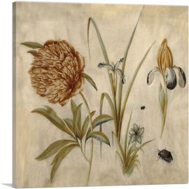 Flowers And Beetles 1582-1-Panel-18x18x1.5 Thick