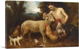 Satyr Boy With Animals-1-Panel-12x8x.75 Thick