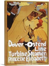 Dover-Ostend Line - Turbine Steamer - Princess Elisabeth-1-Panel-26x18x1.5 Thick