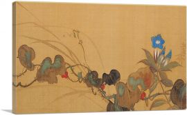 Autum Blue Flowers-1-Panel-18x12x1.5 Thick