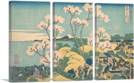 Goten-Yama Hill - Shinagawa on the Tokaido Road 1832-3-Panels-90x60x1.5 Thick