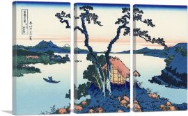 Lake Suwa in the Shinano Province 1830-3-Panels-90x60x1.5 Thick