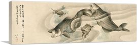 Picture of Koi Carp and Turtles 1813-1-Panel-36x12x1.5 Thick
