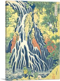 Pilgrims at Kirifuri Waterfall on Mount Kurokami in Shimotsuke 1831-1-Panel-12x8x.75 Thick