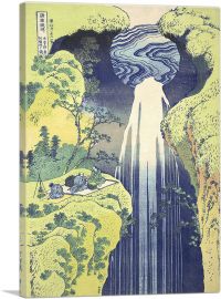 The Amida Falls in the Far Reaches of the Kisokaido Road 1832-1-Panel-12x8x.75 Thick