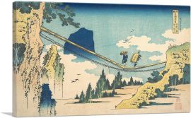 The Suspension Bridge on the Border of Hida and Etchu Provinces 1830-1-Panel-40x26x1.5 Thick