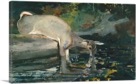 Deer Drinking 1892-1-Panel-26x18x1.5 Thick