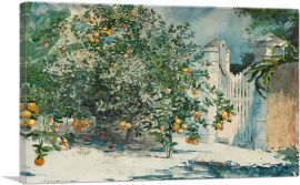 Orange Trees and Gate 1885-1-Panel-26x18x1.5 Thick