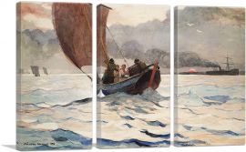 Returning Fishing Boats 1883-3-Panels-60x40x1.5 Thick