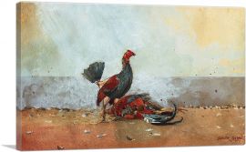 The Cock Fight 1885-1-Panel-18x12x1.5 Thick