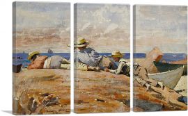Three Boys on the Shore 1873-3-Panels-60x40x1.5 Thick