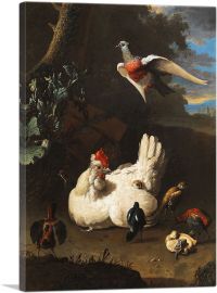White Hen and Chicks-1-Panel-60x40x1.5 Thick