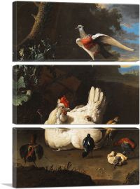 White Hen and Chicks-3-Panels-90x60x1.5 Thick