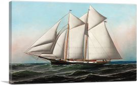 Portrait of an American Yacht Flying Flag of NY Yacht Club 1887