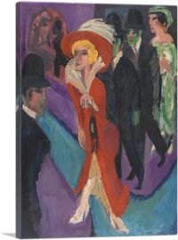 Street With Red Streetwalker 1914
