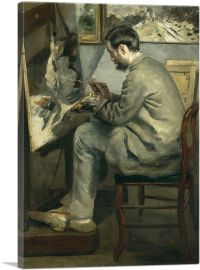 Portrait of Frederic Bazille Painting The Heron with Wings Unfurled 1867