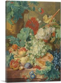Still Life With Flowers And Fruit-1-Panel-26x18x1.5 Thick