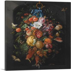 Festoon Of Fruit And Flowers-1-Panel-36x36x1.5 Thick