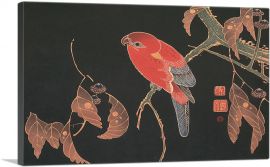 Red Parrot on the Branch of a Tree-1-Panel-12x8x.75 Thick