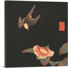 Swallow and Camellia-1-Panel-36x36x1.5 Thick
