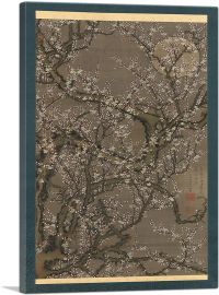 White Plum Blossoms and Moon 1755-1-Panel-26x18x1.5 Thick