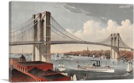 View Of Brooklyn Bridge-1-Panel-60x40x1.5 Thick