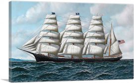 The Four Master Barque Roanoke Under Full Sail-1-Panel-18x12x1.5 Thick