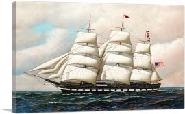 The Great Western of the Black Ball Line at Sea Under Full Sail-1-Panel-18x12x1.5 Thick