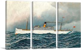 The S.S. Zacapa at Sea-3-Panels-90x60x1.5 Thick