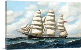 The Ship Young America at Sea 1915-1-Panel-18x12x1.5 Thick