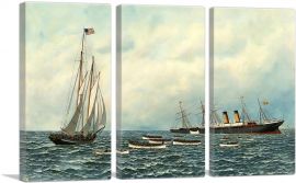 The Sinking of the S.S. Oregon 1903-3-Panels-90x60x1.5 Thick
