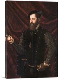 Portrait Of a Santiaguista Gentleman 1560-1-Panel-12x8x.75 Thick