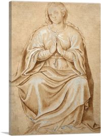 Seated Virgin Towards 1555-1-Panel-26x18x1.5 Thick