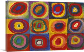 Color Study - Squares with Concentric Circles 1913-1-Panel-40x26x1.5 Thick