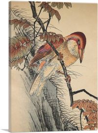 Big Bird On Staghorn Sumac With Autumn Leaves 1892-1-Panel-26x18x1.5 Thick